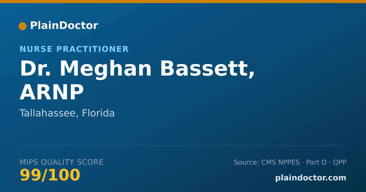 Shareable card for Meghan Bassett, ARNP - Nurse Practitioner, Tallahassee, FL
