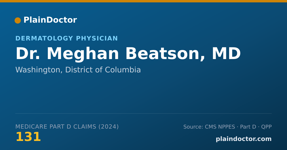 Shareable card for Meghan Beatson, MD - Dermatology Physician, Washington, DC