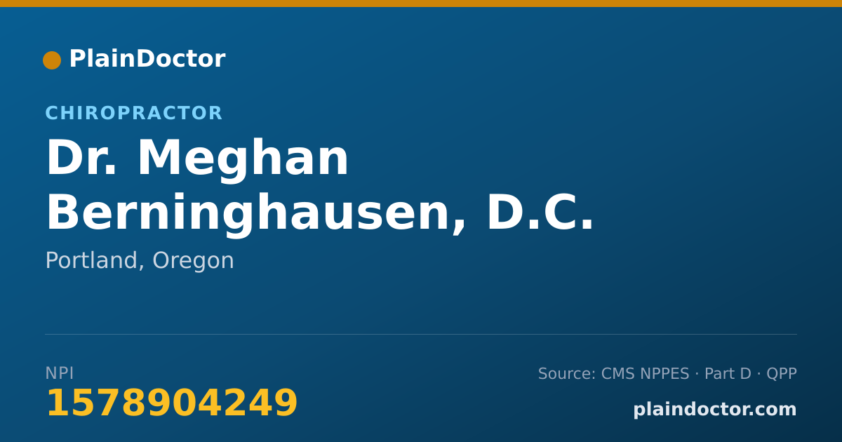 Shareable card for Meghan Berninghausen, D.C. - Chiropractor, Portland, OR