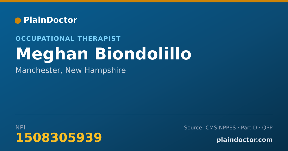 Shareable card for Meghan Biondolillo - Occupational Therapist, Manchester, NH