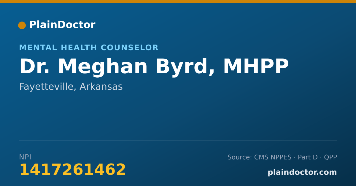 Shareable card for Meghan Byrd, MHPP - Mental Health Counselor, Fayetteville, AR