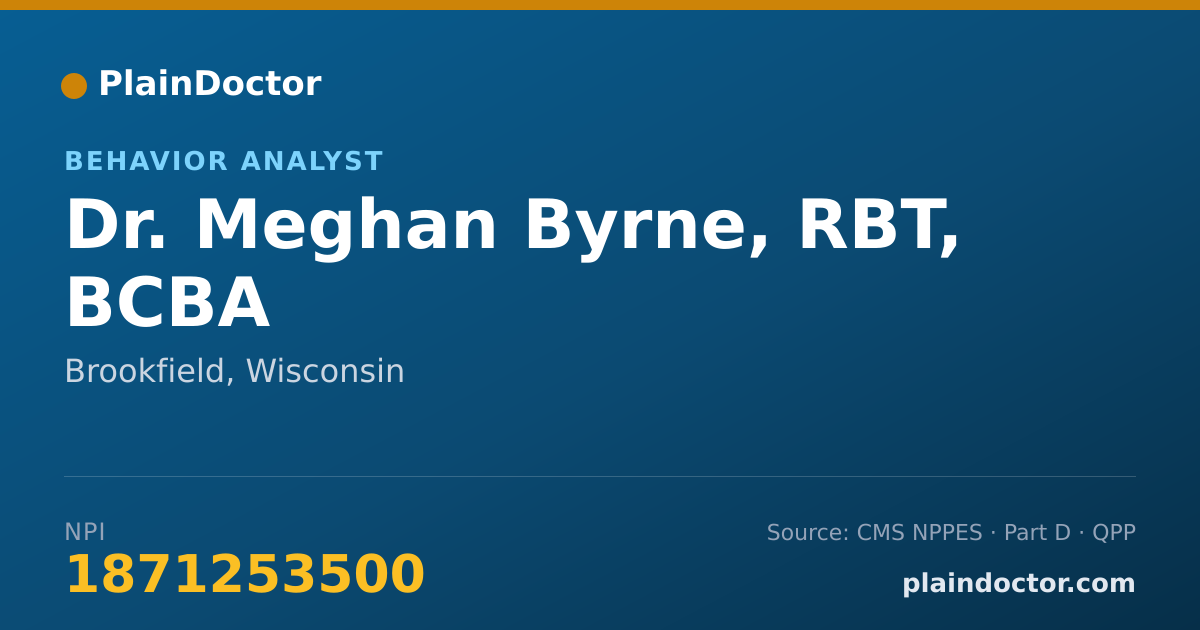 Shareable card for Meghan Byrne, RBT, BCBA - Behavior Analyst, Brookfield, WI