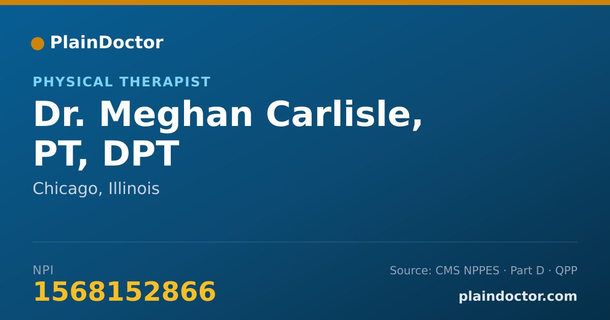 Shareable card for Meghan Carlisle, PT, DPT - Physical Therapist, Chicago, IL
