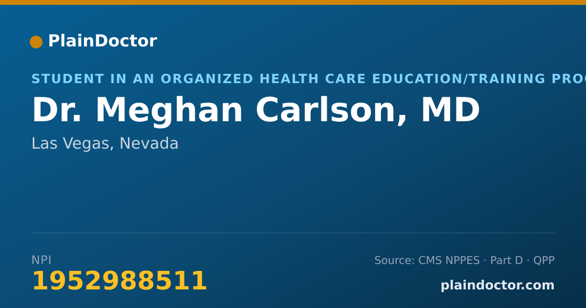 Shareable card for Meghan Carlson, MD - Student in an Organized Health Care Education/Training Program, Las Vegas, NV