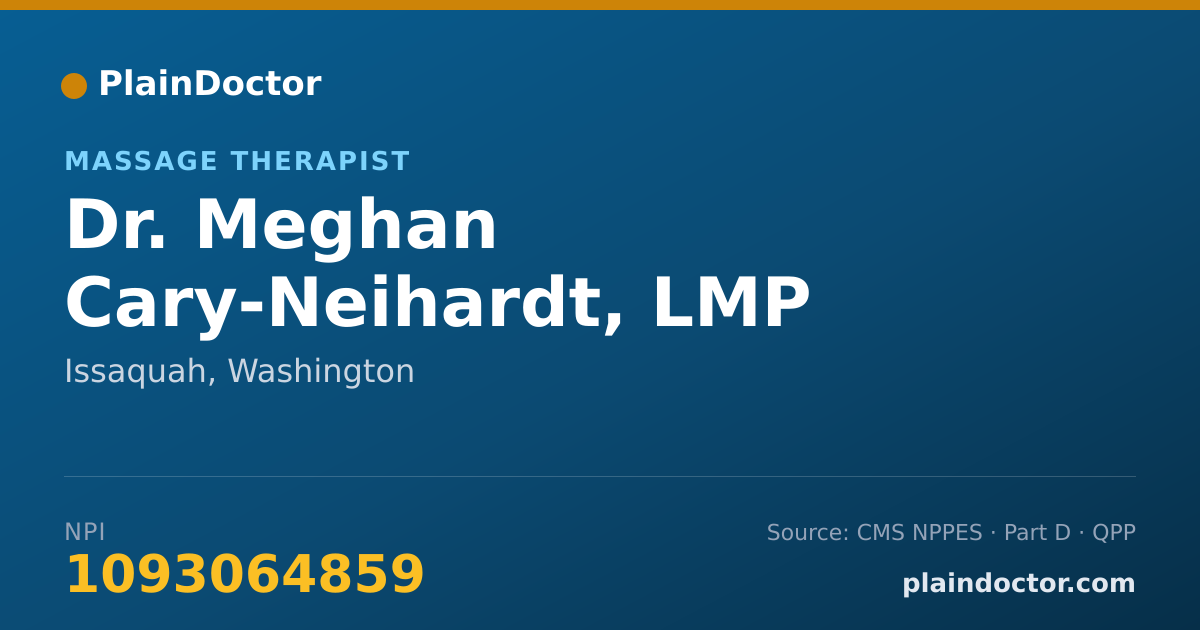 Shareable card for Meghan Cary-Neihardt, LMP - Massage Therapist, Issaquah, WA