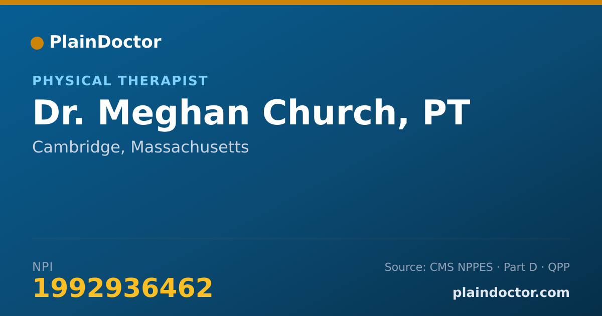 Shareable card for Meghan Church, PT - Physical Therapist, Cambridge, MA