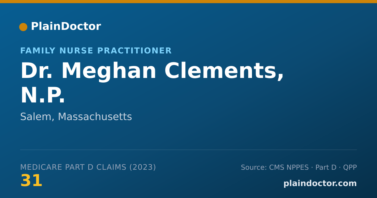 Shareable card for Meghan Clements, N.P. - Family Nurse Practitioner, Salem, MA