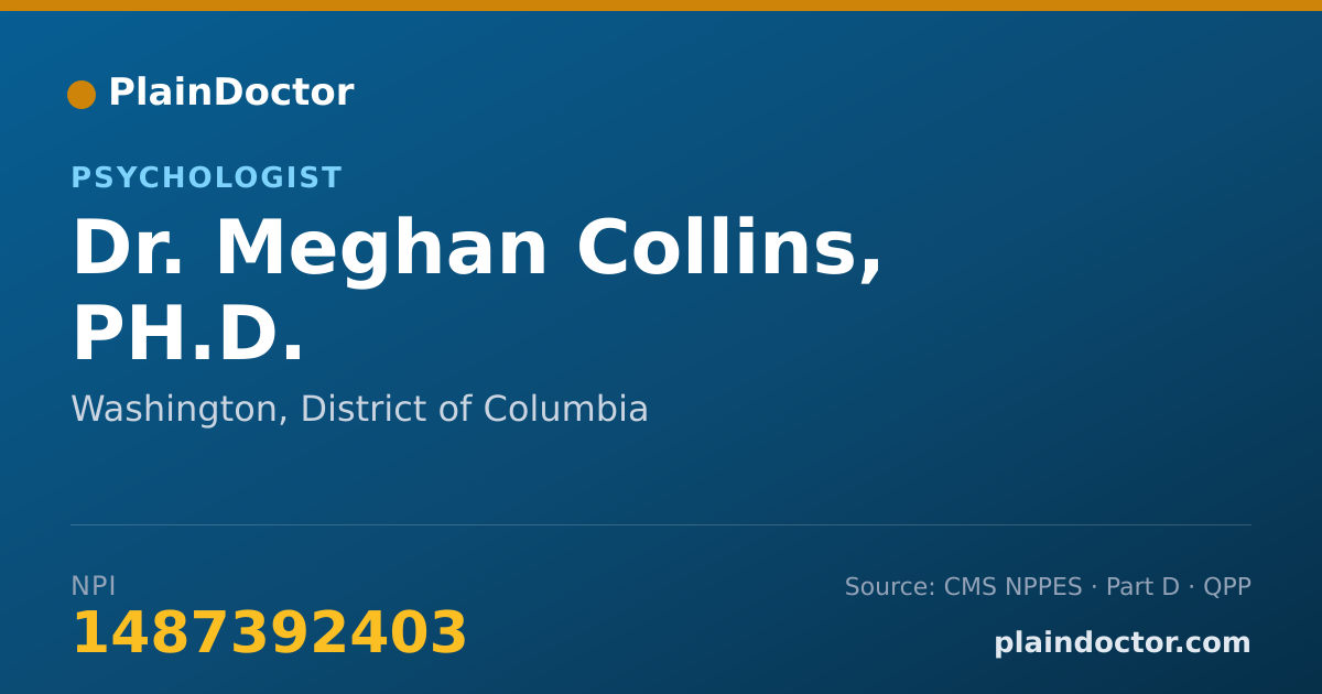 Shareable card for Meghan Collins, PH.D. - Psychologist, Washington, DC