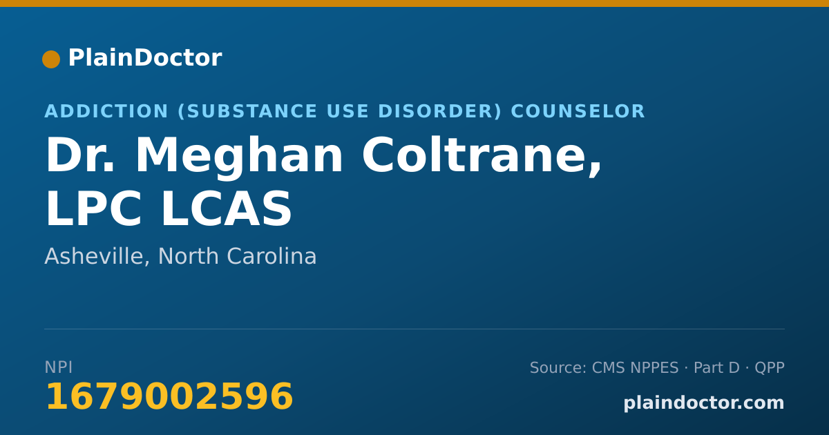 Shareable card for Meghan Coltrane, LPC LCAS - Addiction (Substance Use Disorder) Counselor, Asheville, NC