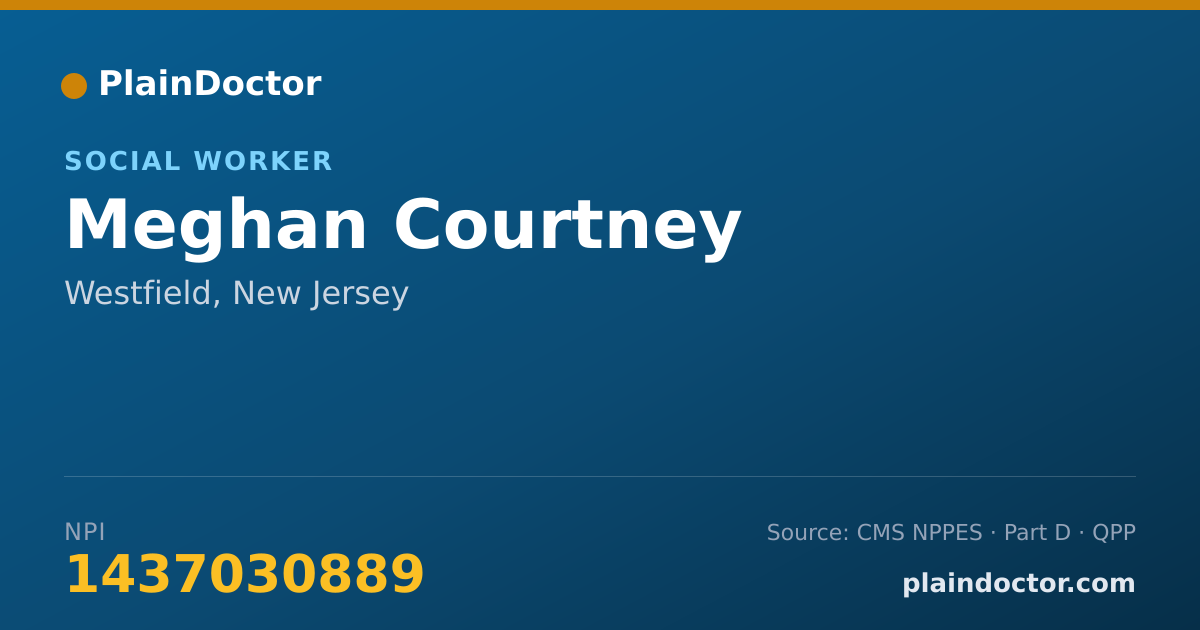 Shareable card for Meghan Courtney - Social Worker, Westfield, NJ