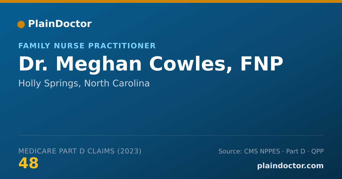 Shareable card for Meghan Cowles, FNP - Family Nurse Practitioner, Holly Springs, NC