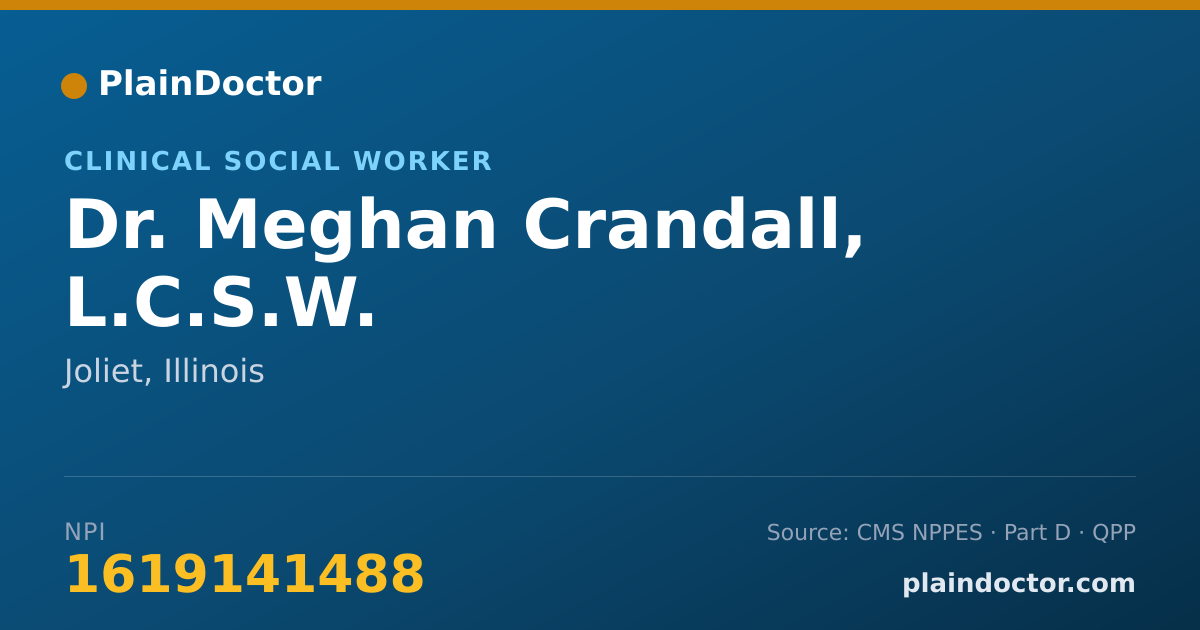 Shareable card for Meghan Crandall, L.C.S.W. - Clinical Social Worker, Joliet, IL