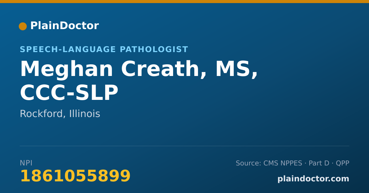 Shareable card for Meghan Creath, MS, CCC-SLP - Speech-Language Pathologist, Rockford, IL