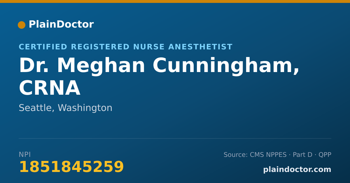 Shareable card for Meghan Cunningham, CRNA - Certified Registered Nurse Anesthetist, Seattle, WA