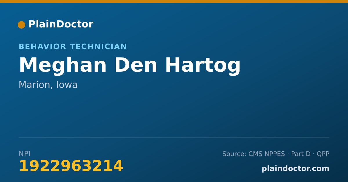 Shareable card for Meghan Den Hartog - Behavior Technician, Marion, IA