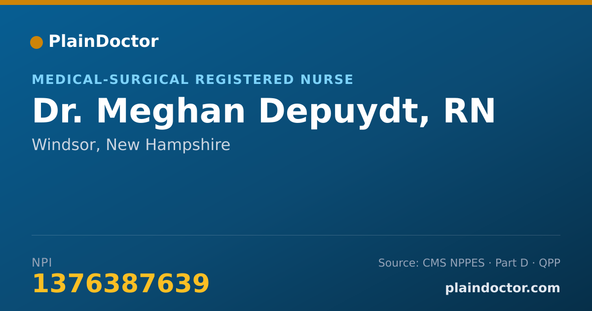 Shareable card for Meghan Depuydt, RN - Medical-Surgical Registered Nurse, Windsor, NH