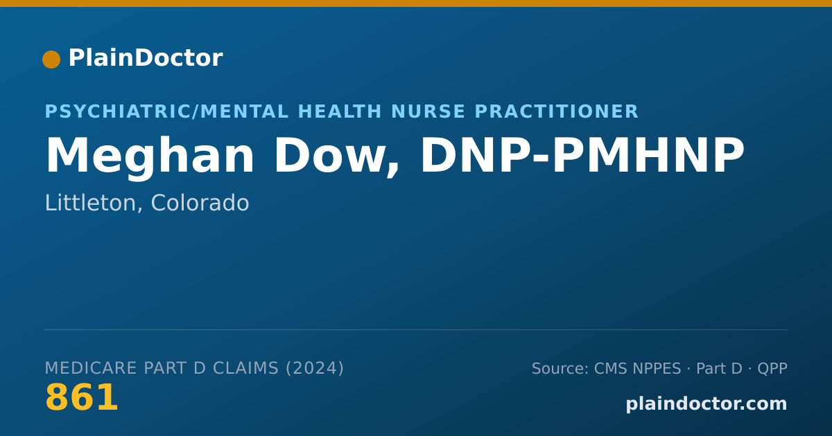 Shareable card for Meghan Dow, DNP-PMHNP - Psychiatric/Mental Health Nurse Practitioner, Littleton, CO