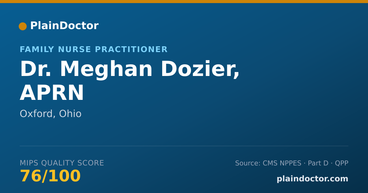 Shareable card for Meghan Dozier, APRN - Family Nurse Practitioner, Oxford, OH