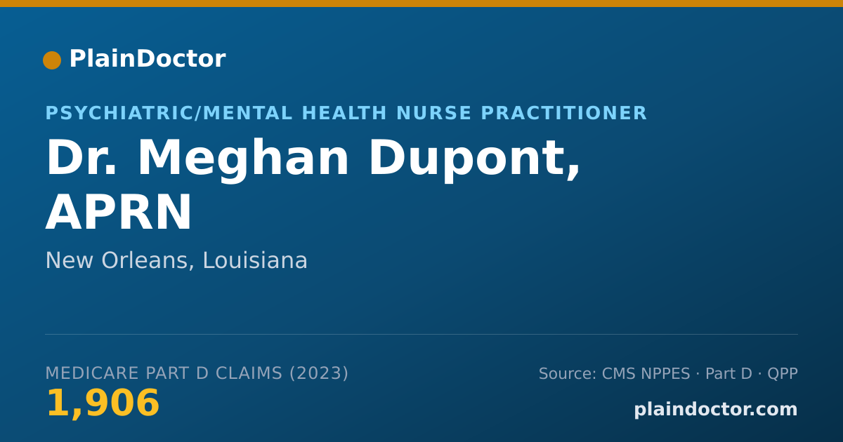 Shareable card for Meghan Dupont, APRN - Psychiatric/Mental Health Nurse Practitioner, New Orleans, LA