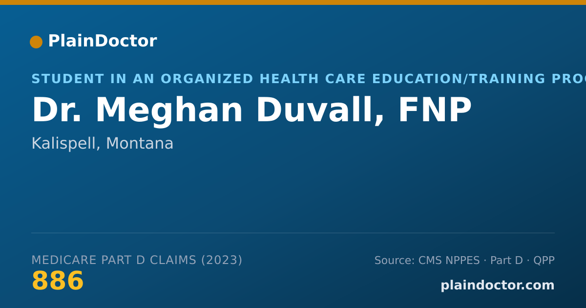 Shareable card for Meghan Duvall, FNP - Student in an Organized Health Care Education/Training Program, Kalispell, MT