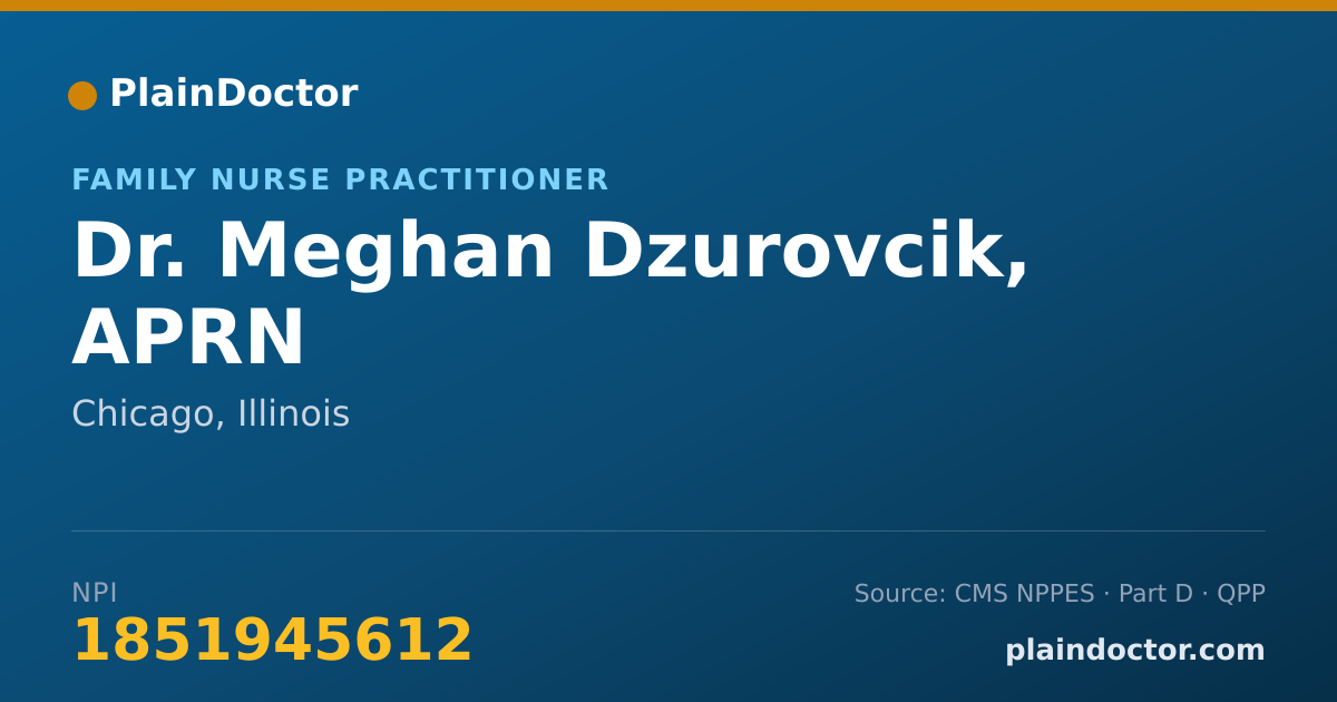 Shareable card for Meghan Dzurovcik, APRN - Family Nurse Practitioner, Chicago, IL