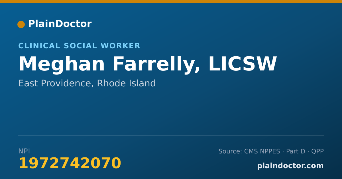 Shareable card for Meghan Farrelly, LICSW - Clinical Social Worker, East Providence, RI