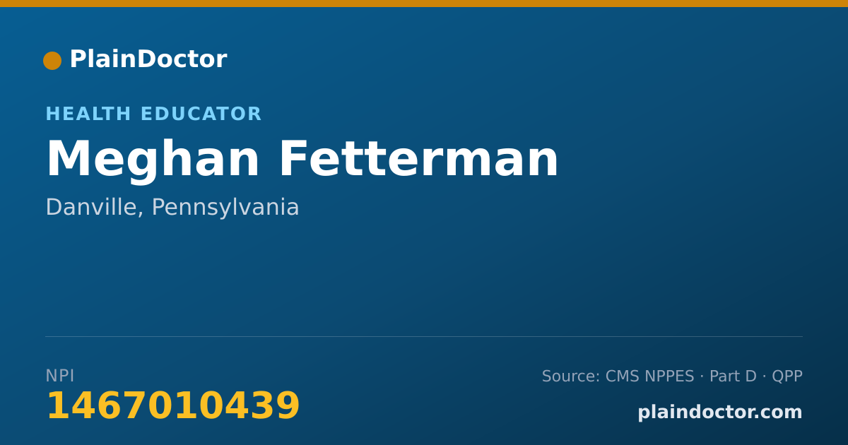 Shareable card for Meghan Fetterman - Health Educator, Danville, PA