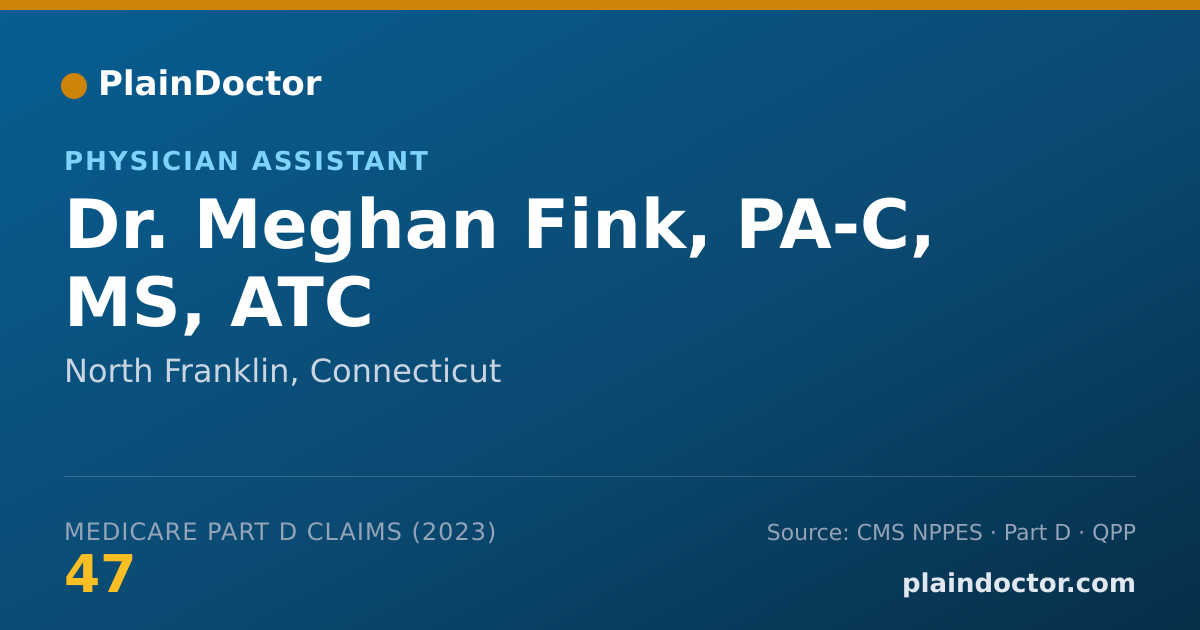 Shareable card for Meghan Fink, PA-C, MS, ATC - Physician Assistant, North Franklin, CT