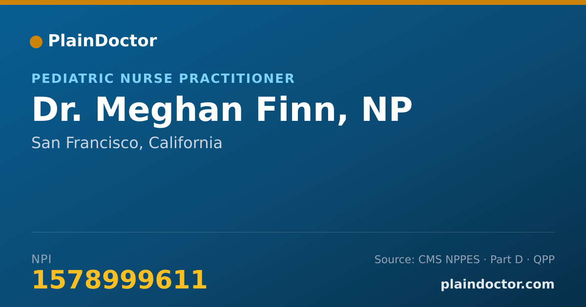 Shareable card for Meghan Finn, NP - Pediatric Nurse Practitioner, San Francisco, CA