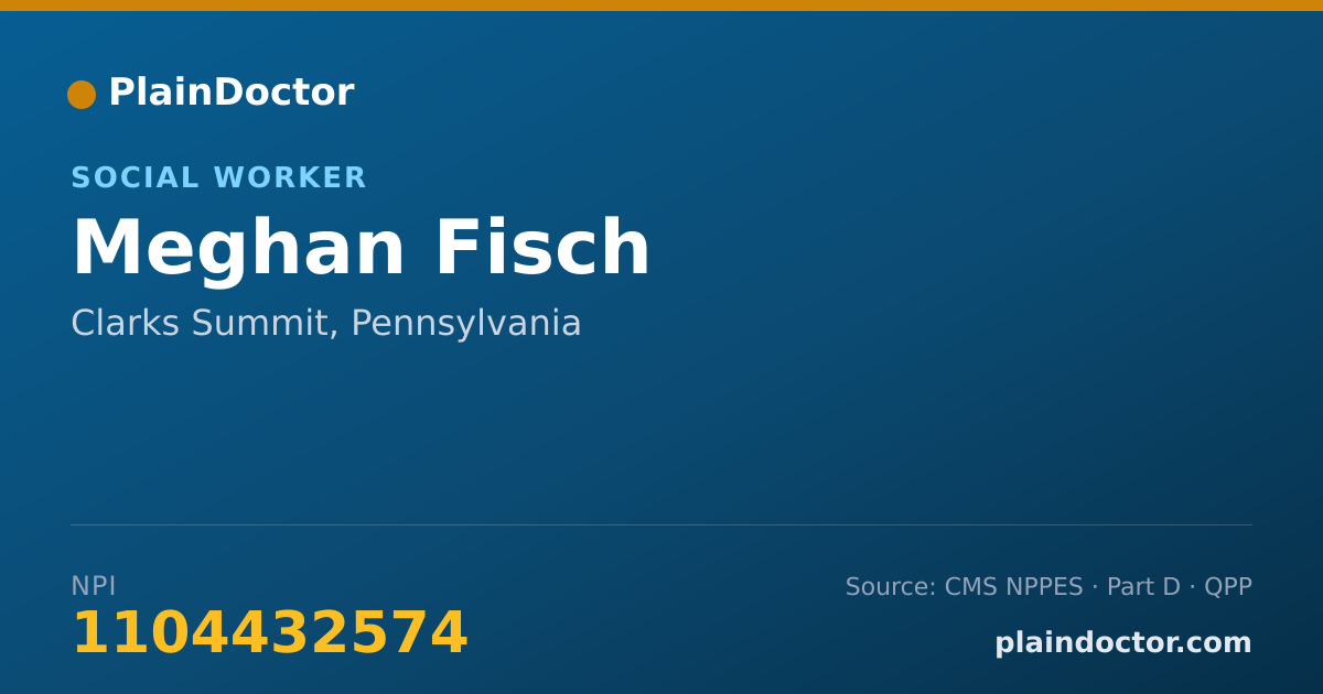 Shareable card for Meghan Fisch - Social Worker, Clarks Summit, PA