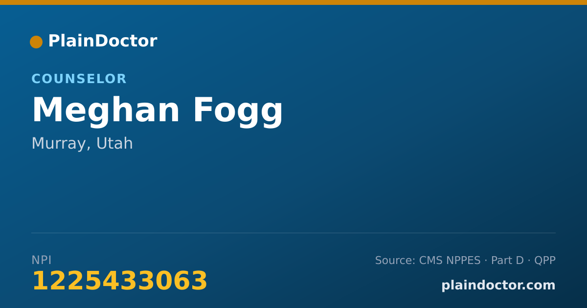 Shareable card for Meghan Fogg - Counselor, Murray, UT