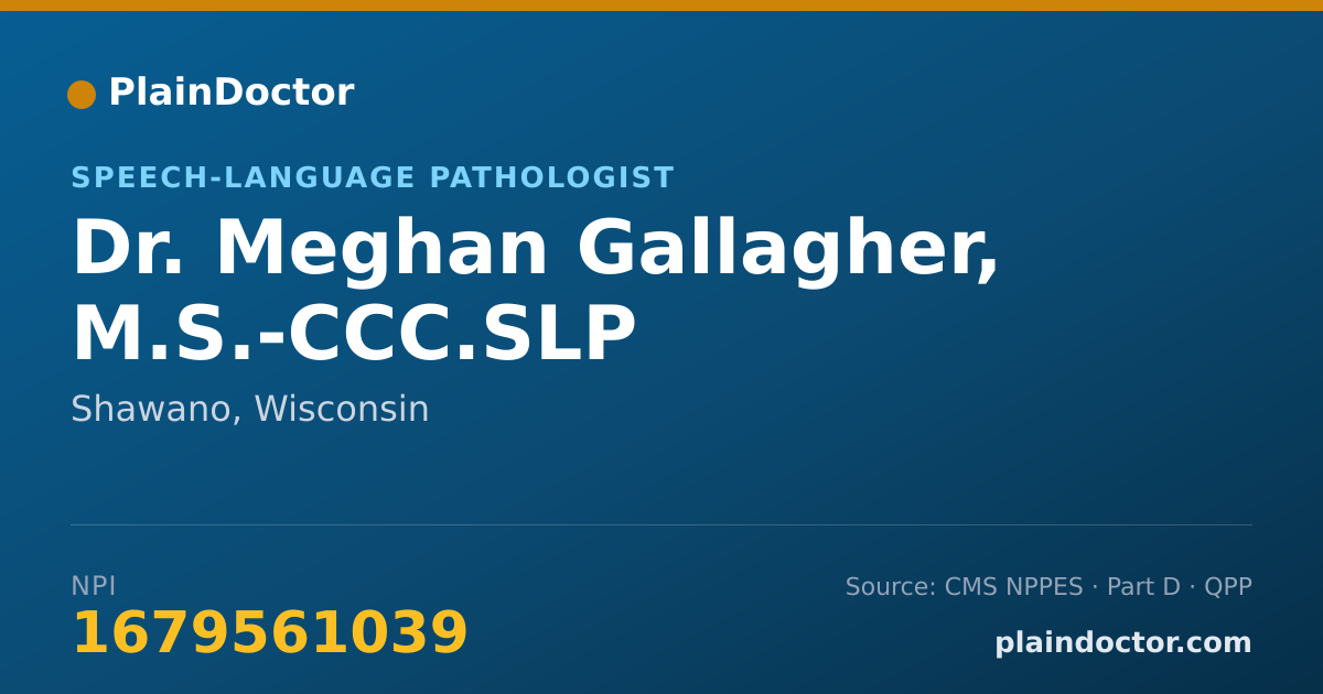 Shareable card for Meghan Gallagher, M.S.-CCC.SLP - Speech-Language Pathologist, Shawano, WI