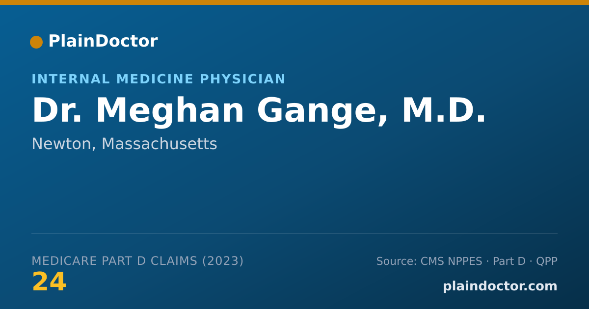 Shareable card for Meghan Gange, M.D. - Internal Medicine Physician, Newton, MA