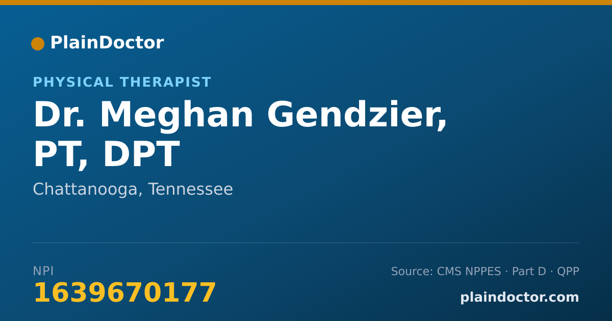 Shareable card for Meghan Gendzier, PT, DPT - Physical Therapist, Chattanooga, TN