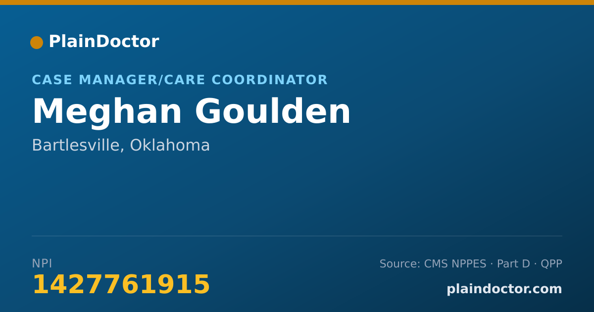 Shareable card for Meghan Goulden - Case Manager/Care Coordinator, Bartlesville, OK