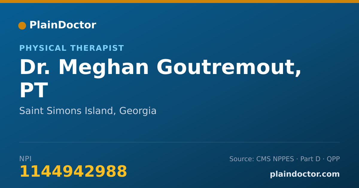 Shareable card for Meghan Goutremout, PT - Physical Therapist, Saint Simons Island, GA
