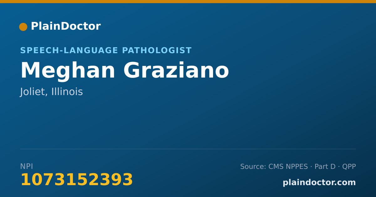 Shareable card for Meghan Graziano - Speech-Language Pathologist, Joliet, IL