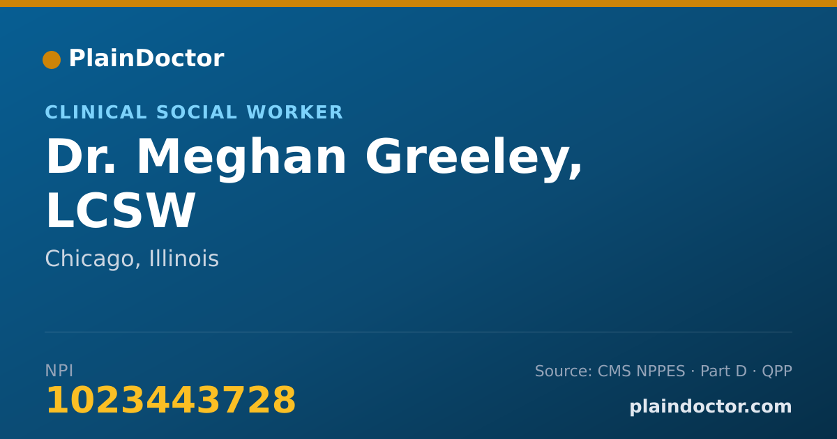 Shareable card for Meghan Greeley, LCSW - Clinical Social Worker, Chicago, IL