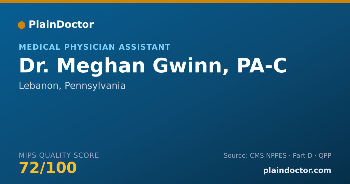 Shareable card for Meghan Gwinn, PA-C - Medical Physician Assistant, Lebanon, PA