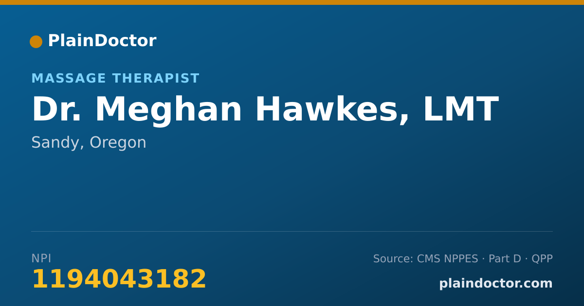 Shareable card for Meghan Hawkes, LMT - Massage Therapist, Sandy, OR