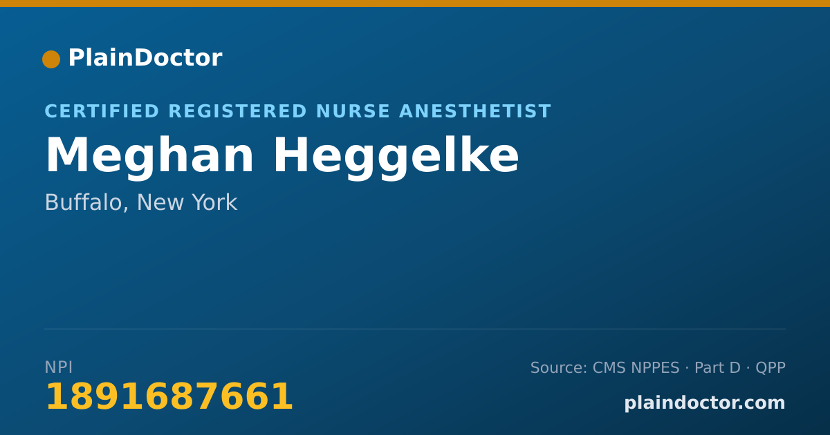 Shareable card for Meghan Heggelke - Certified Registered Nurse Anesthetist, Buffalo, NY
