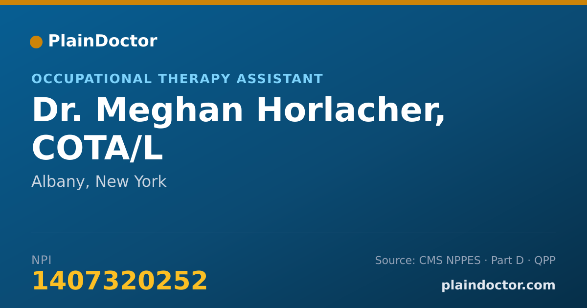 Shareable card for Meghan Horlacher, COTA/L - Occupational Therapy Assistant, Albany, NY