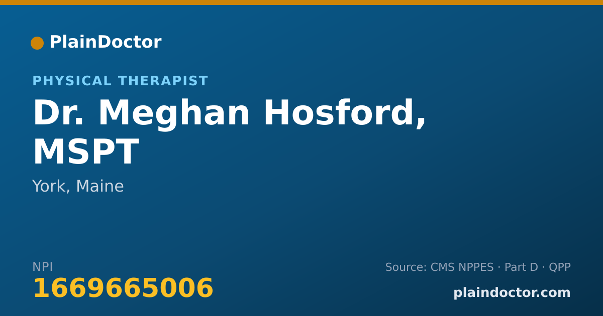 Shareable card for Meghan Hosford, MSPT - Physical Therapist, York, ME