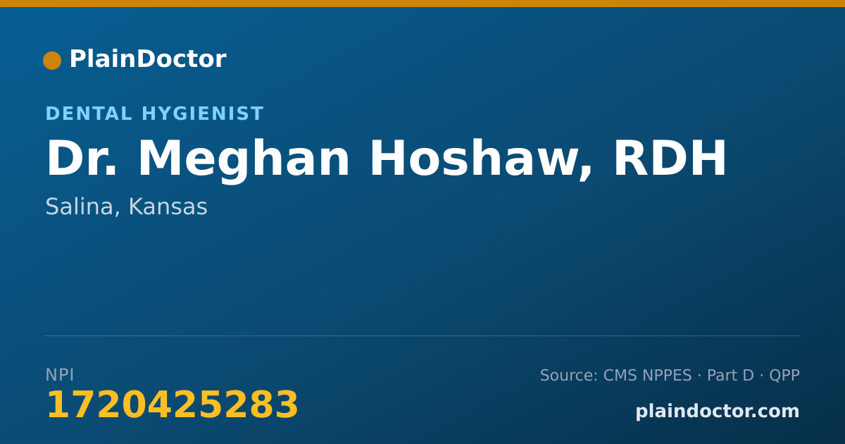 Shareable card for Meghan Hoshaw, RDH - Dental Hygienist, Salina, KS