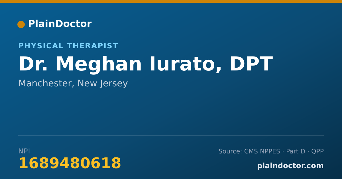 Shareable card for Meghan Iurato, DPT - Physical Therapist, Manchester, NJ