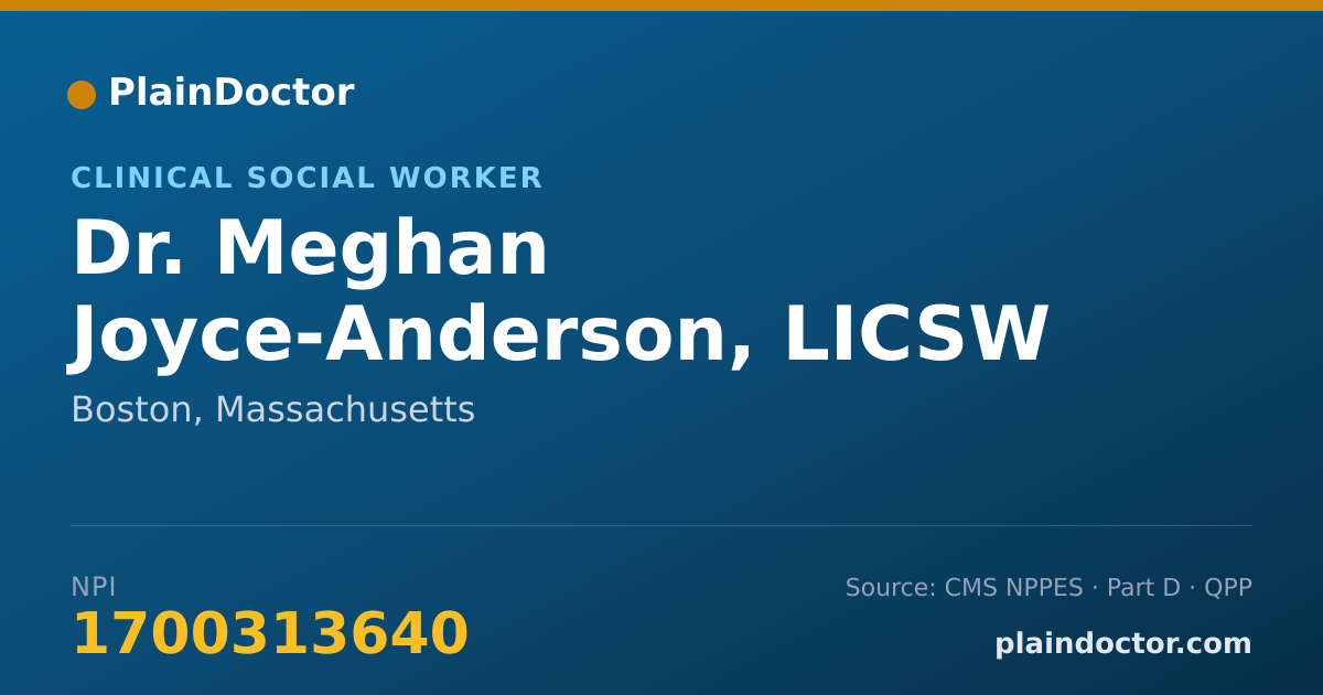Shareable card for Meghan Joyce-Anderson, LICSW - Clinical Social Worker, Boston, MA