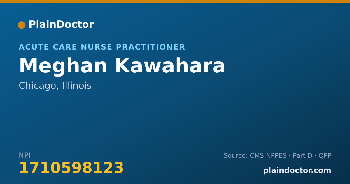 Shareable card for Meghan Kawahara - Acute Care Nurse Practitioner, Chicago, IL