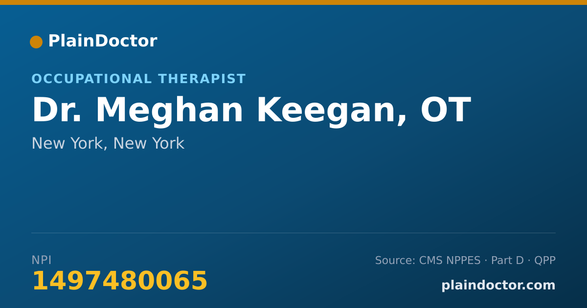 Shareable card for Meghan Keegan, OT - Occupational Therapist, New York, NY
