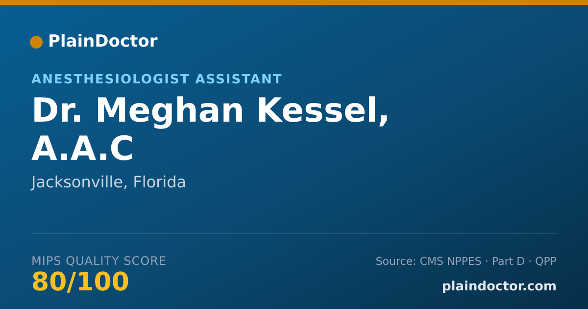 Shareable card for Meghan Kessel, A.A.C - Anesthesiologist Assistant, Jacksonville, FL
