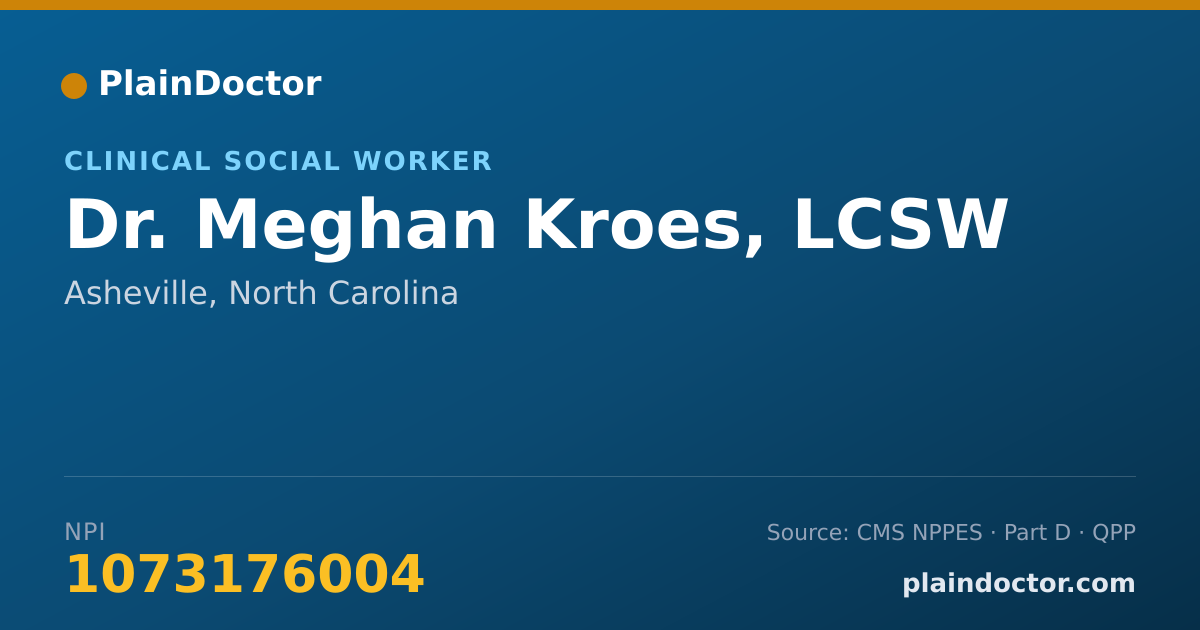 Shareable card for Meghan Kroes, LCSW - Clinical Social Worker, Asheville, NC
